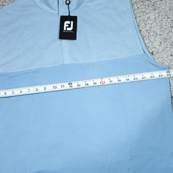 FootJoy Heather Yoke Half-Zip Golf Vest Dusk Blue Logo 25321 Men's Size Large - Picture 7 of 7